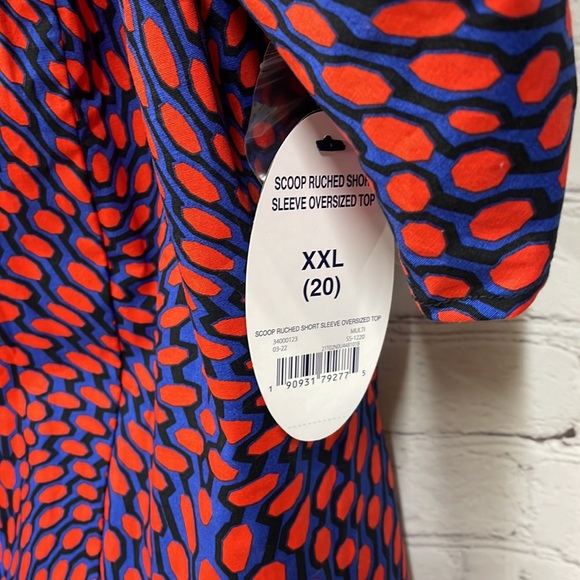 Scoop Ruched Sleeve Oversized Button Front New size 20 top - Picture 3 of 8